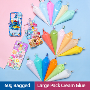 Colle crème en sachet de 60g pour la décoration de coques de téléphone DIY, recharge de colle artisanale pastel, kit d'art fait main pour enfants OEM, approvisionnement en gros - Product Image 2