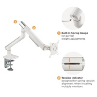 Bras de moniteur à ressort en aluminium élégant et fin LDT49-C012 17-32 pouces 9 kg, support de moniteur unique VESA