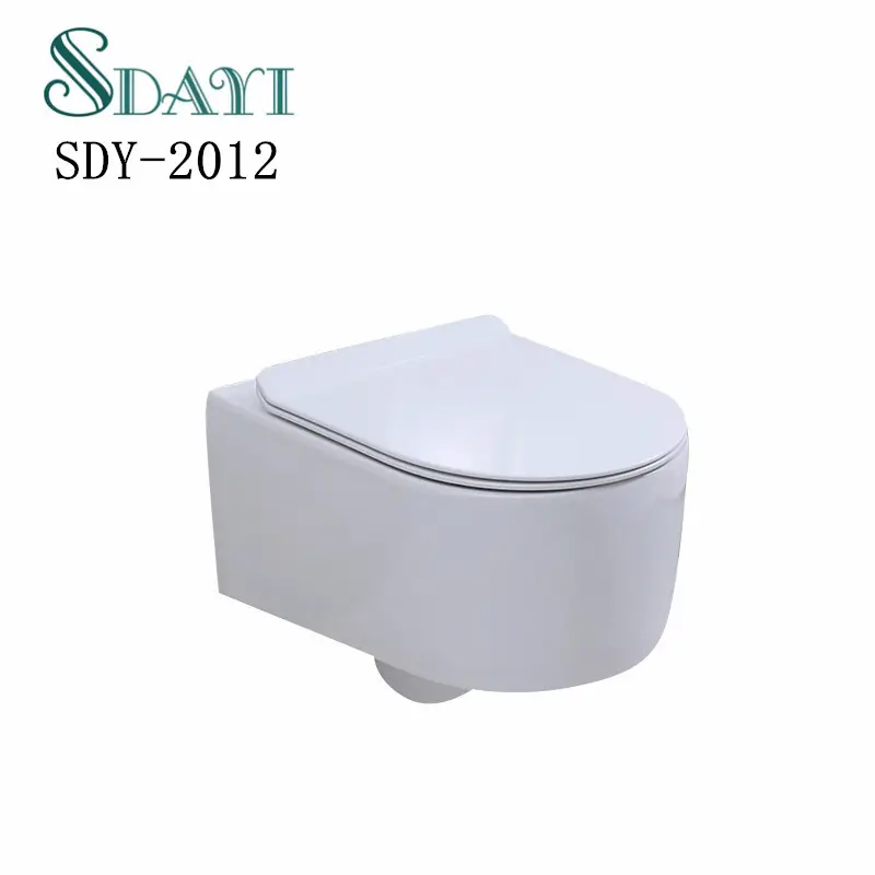 SDAYI Ванная Комната Маленький круглый без оправы Настенный Туалет унитаз Керамический Настенный туалетный набор