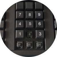 Precio de fábrica Mini Teclado mecánico POS totalmente programable de 66 teclas con lector de tarjetas de banda magnética para sistemas POS