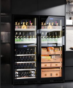 Refrigerador de Vino con Doble Puerta de Vidrio, Cuatro Zonas, para Vino Tinto y Blanco, Licor, Humidor para Cigarros - Product Image 5