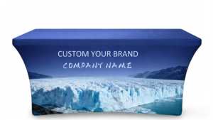 Custom Logo 6ft 4ft 8ft Fitted Stretch Spandex Anti-Wrinkle Digital Printed Square Table Cover Wedding Party Trade Show AOZHAN - Product Image 3
