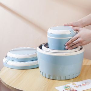 Double Layer Stainless Steel Thermal Lunch <b>Box</b> Insulated Anti-Scald Portable Handle Food <b>Storage</b> Container Set 1.2L 2.4L 4.8L - Product Image 2