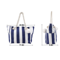 Grand sac de plage en toile à rayures multiples, fourre-tout étanche de grande capacité, nouvelle collection