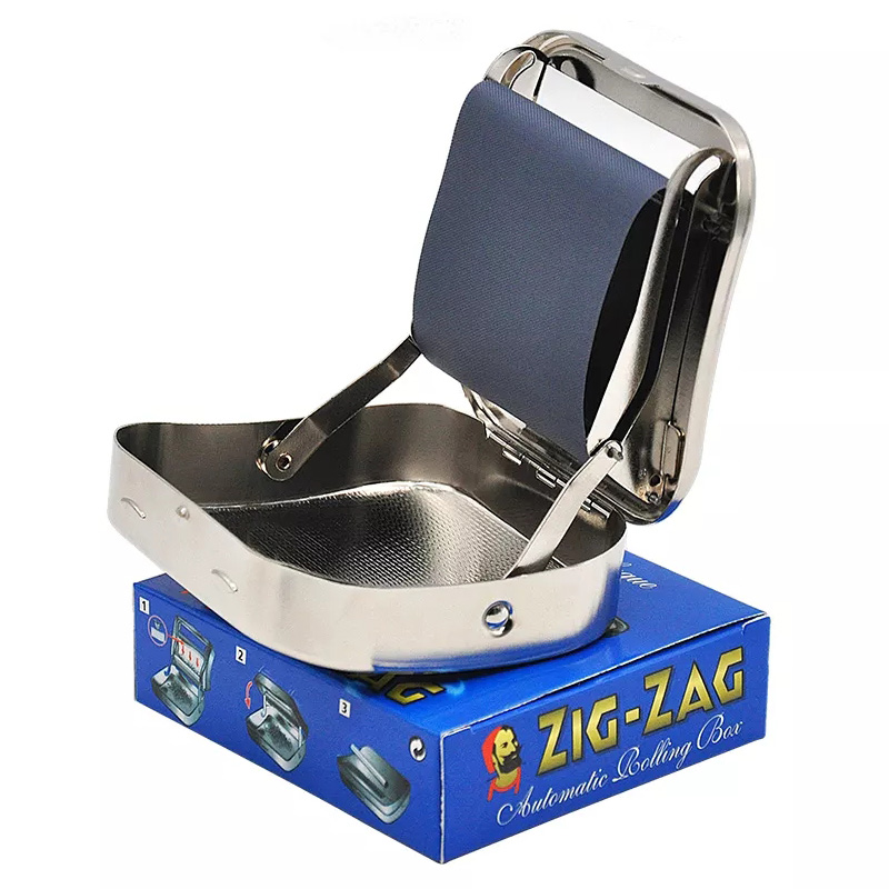 tobacco tin with roller Creative 70mm Metal Cigarette Rolling Machine & Gift Box