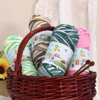 Pelote de fil arc-en-ciel à 5 brins, teinte, tricotée à la main, pour poupée fleur, pantoufles, couverture, tapis, épaisseur moyenne, Chine