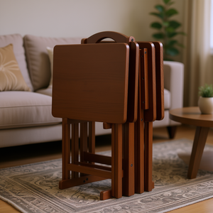 Alex 5 pezzi noce tavolo Snack Set per mobili da soggiorno - Product Image 2