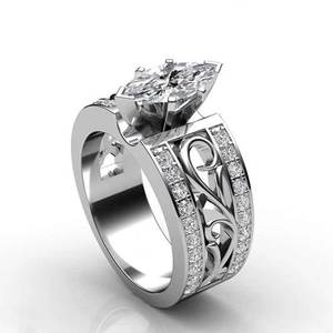 Anello dal Design a Forma di Marquise Cava, Anello Classico da Dito per Donne - Product Image 3