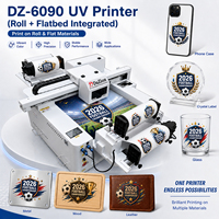 Imprimante à plat LED UV DaZhou 6090 A3 90x60cm avec tête XP600 CMYK Blanc 1200x1200dpi pour bois/métal/verre/acrylique
