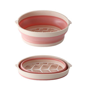 Cesta plegable para drenaje, suministros de cocina, juego de dos piezas retráctil para lavar verduras, almacenamiento creativo, filtro de agua para el hogar - Product Image 5