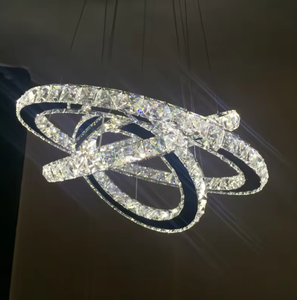 Candelabro en forma de anillo Perfil de la sala de estar LED techo círculo cristal colgante Luz - Product Image 6