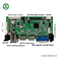 Carte de contrôle d'écran TFT LCD LVDS avec 2 entrées HD/VGA/2 USB/CVBS, prise en charge du jeu en boucle USB pour la publicité et la télécommande