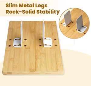 <span class=keywords><strong>Plateau</strong></span> de canapé 2-en-1 en bambou avec pieds métalliques et porte-gobelet amovible, <span class=keywords><strong>plateau</strong></span> de canapé réglable <span class=keywords><strong>pour</strong></span> salon - Product Image 4