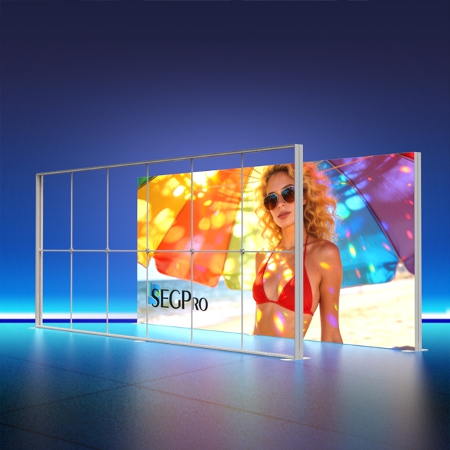 Lintel Portable Eco-Friendly Lightweight Decorative LED Seg Fabric Backdrop Display Stand Aluminum Frame Backlit Light Box