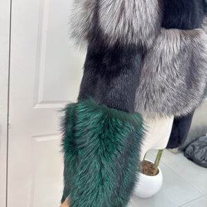 RX <strong>Furs</strong> Custom Stand Collar Mink <strong>Long</strong> <strong>Sleeves</strong> Full Pelt Women Real Fluffy Silver Fox Bomber <strong>Cropped</strong> Coat Mini Fox <strong>Fur</strong> Jacket