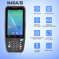 Terminal PDA portable Android10 de 4.0 pouces PDA Pos 2/3/4G 1D/2D/QR, support de code-barres WiFi BT N40 pour supermarché restaurant
