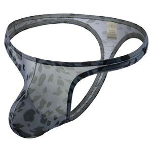 Sous-vêtements pour <span class=keywords><strong>homme</strong></span> en maille de nylon respirante à imprimé léopard sexy, <span class=keywords><strong>string</strong></span> taille basse - Product Image 1