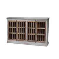 Meuble de divertissement en bois avec console multimédia d'art moderne de luxe avec meuble TV antique minimaliste du milieu du siècle pour le salon