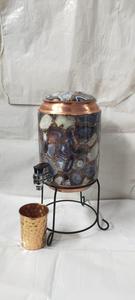 Meilleures ventes : Distributeur d'eau de luxe 100% cuivre, Matka Cooler en cuivre pur, élégant, portable, pour la maison, la cuisine et les bars - Product Image 2