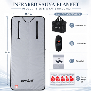 Manta de Sauna Eléctrica Cómoda Btws con Calentamiento Uniforme para Todo el Cuerpo y Diseño de Almacenamiento Portátil - Product Image 1