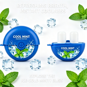 Bâtonnet inhalateur nasal compact et portable à double trou, à ouverture rabattable, à base d'extrait de menthe et d'huiles essentielles rafraîchissantes - Product Image 3