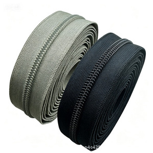 Fermeture éclair Ausheng # 5 Fermetures éclair élastiques en nylon noir pour chaussures, industrie de la chaussure - Product Image 1
