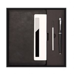 Ensemble cadeau de carnet en cuir de luxe Maxfree avec stylo et crayon en acier inoxydable, format A5, coffret cadeau promotionnel de bureau exquis - Product Image 3