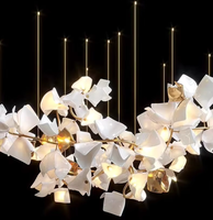 Lustre personnalisé en céramique pour escalier de loft, décoration de luxe pour hall d'hôtel