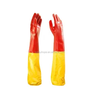 Guanti da lavoro industriali SunnyHope guanti di sicurezza in PVC a maniche lunghe con funzione chimica e impermeabile per la lavorazione del giardino