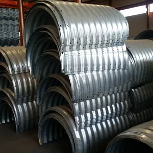 Half-round Galvanized Corrugated Steel Pipes for Construction of Drainage Culverts Under Road