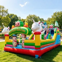 Château gonflable avec toboggan et trampoline pour enfants, PVC, intérieur/extérieur, vente en gros