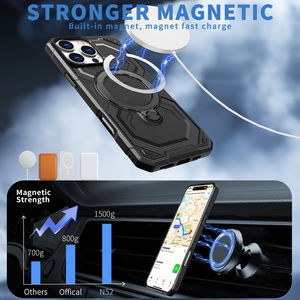 <span class=keywords><strong>Armor</strong></span> TPU Chân Đế Từ Tính Sạc Không Dây Chống Sốc Cover Quay Lại Cho iPhone 16e 15 14 13 16 Pro Max Đen Điện Thoại Trường Hợp - Product Image 5