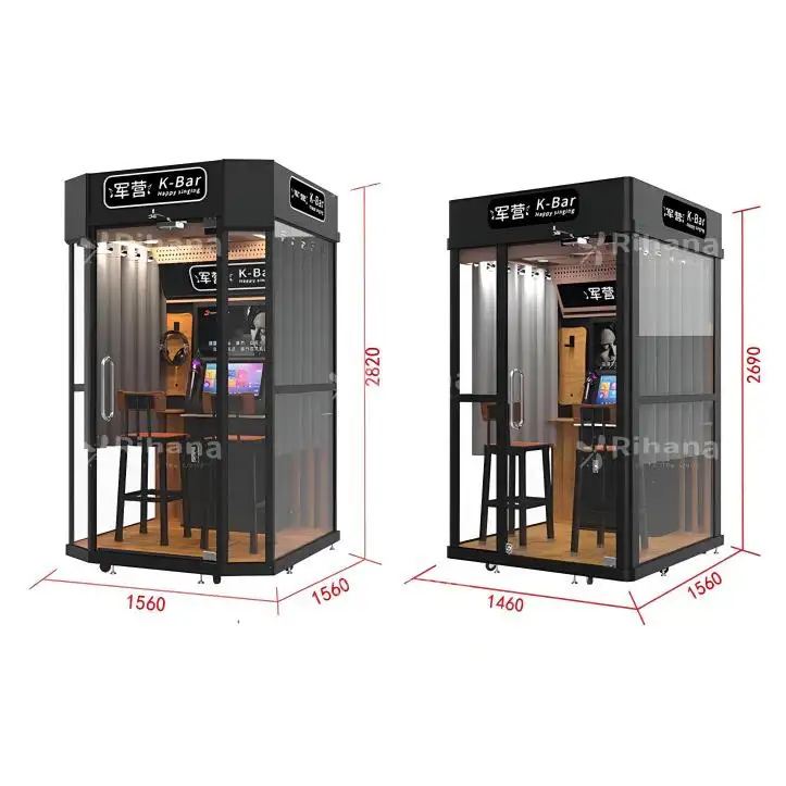 Mini music studio mall self-service coin operated KTV jukebox reading booth