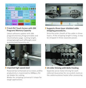 Fully Electric Computerized Large <b>Cable</b> Cutting and <b>Stripping</b> <b>Machine</b> for 24/7 High Volume Production - Product Image 6