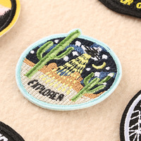Insigne de cercle de mode coudre sur patch brodé pour vêtements conception de vue de voyage fer sur patchs de broderie