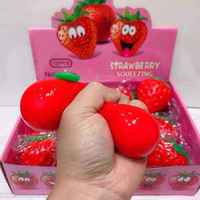 Jouet anti-stress tendance 2026 en forme de fraise géante, à récupération lente, vente en gros