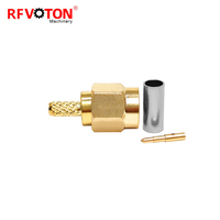Connecteur RF à sertir plaqué or SMA-J-1.5 48H résistant au sel, fiche mâle SMA pour antenne WIFI coaxiale RG316 RG174 LMR100
