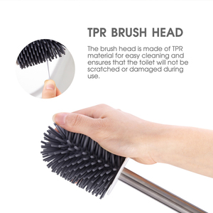 Masthome Hot Selling Soft TPR Concise Standing With Holder for Bathroom Cleaning Silicone <strong>Aluminum</strong> <strong>Toilet</strong> <strong>Brush</strong> - Product Image 4