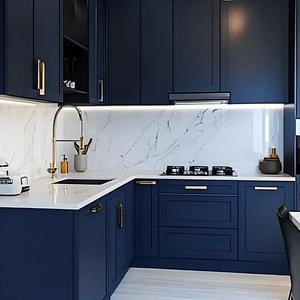 Set Completo <span class=keywords><strong>Cucina</strong></span> <span class=keywords><strong>Blu</strong></span> Romantico con Isola, Mobili da <span class=keywords><strong>Cucina</strong></span> Laccati Eco-Friendly, Design Moderno, Armadietti da <span class=keywords><strong>Cucina</strong></span> in Legno Personalizzati - Product Image 3