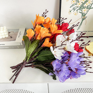 Artificial Magnolia Flower Bouquet 5 Forks 20 Heads High Simulation Silk Flower Home Decor Wedding Photography Prop - Product Image 2