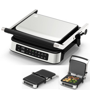 Có thể đảo ngược di động điện nướng 3 trong 1 tấm trong nhà không khói BBQ nướng thịt nướng Điện Nướng và vỉ nướng đung với lò nướng - Product Image 4