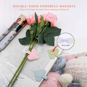 Magnetic Leather Heart <b>Bookmarks</b> Colorful Magnet Book Marks Cute Book Marks for Reading Accessory - Product Image 4