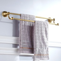 Ensemble d'accessoires de salle de bain en cuivre massif avec garantie de 10 ans, finition or antique, porte-serviettes et porte-mouchoirs de haute qualité, kit de quincaillerie de luxe de style européen