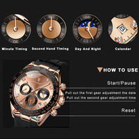Jam Tangan Pria Poedagar 2023 Tali Silikon Tahan Air Bercahaya Tanggal Jam Tangan Pria Kronograf Quartz Fashion Kantong Opp Alloy