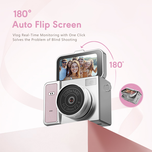 Retro Mini Digital Camera for 1080P HD Video Recorder Keychain Portable Digital Tiny Camera with Necklace for Students