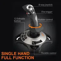 Manette Simulateur de Vol PXN-2113 Pro Joystick pour PC/Ordinateur de Bureau, Accessoire de Jeu