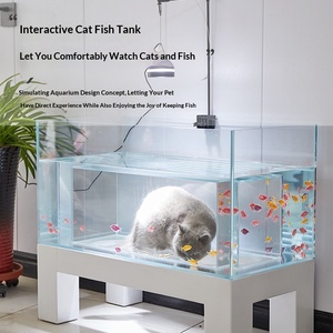 Pecera de Vidrio Ultra Blanco para Gatos con Plataforma de Observación Interactiva de Doble Capa para el Hogar, 2 Niveles, para Jugar y Descansar - Product Image 2