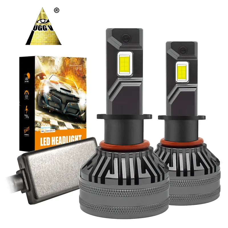 UG E22 H7 H4 H11 H8 9006 Ampoules de phares à LED pour voiture 90W 18000LM IP68 Lowfanam pour Toyota A4 pour toutes les voitures F60 12V 90 X2 Mini