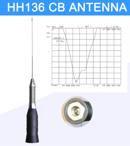 Antenna CB per Camion/Auto Huahong HH136 27MHz con Montaggio a Frusta - Product Image 4