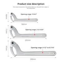 Jeu de clés à molette manuelles Hi-Spec de 10 pièces, en acier au chrome-vanadium de qualité industrielle, avec têtes carrées réglables et fentes latérales
